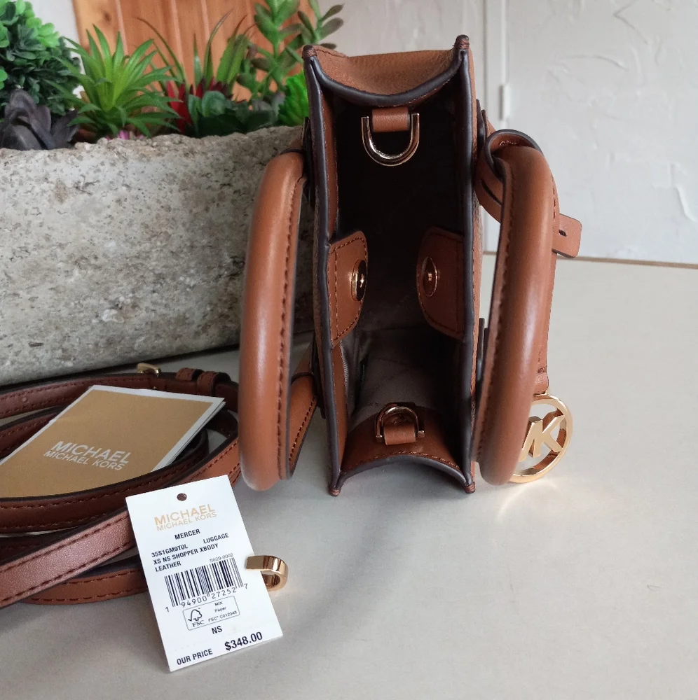 Michael Kors Mercer Extra-Small Pebbled Leather Crossbody Bag